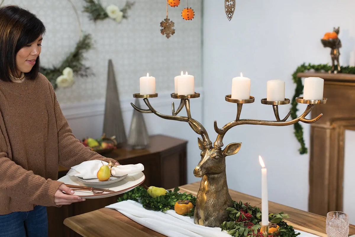 Yulemere Bronzed Metal Deer Candleholder Frankie Candle Holder detail view 3