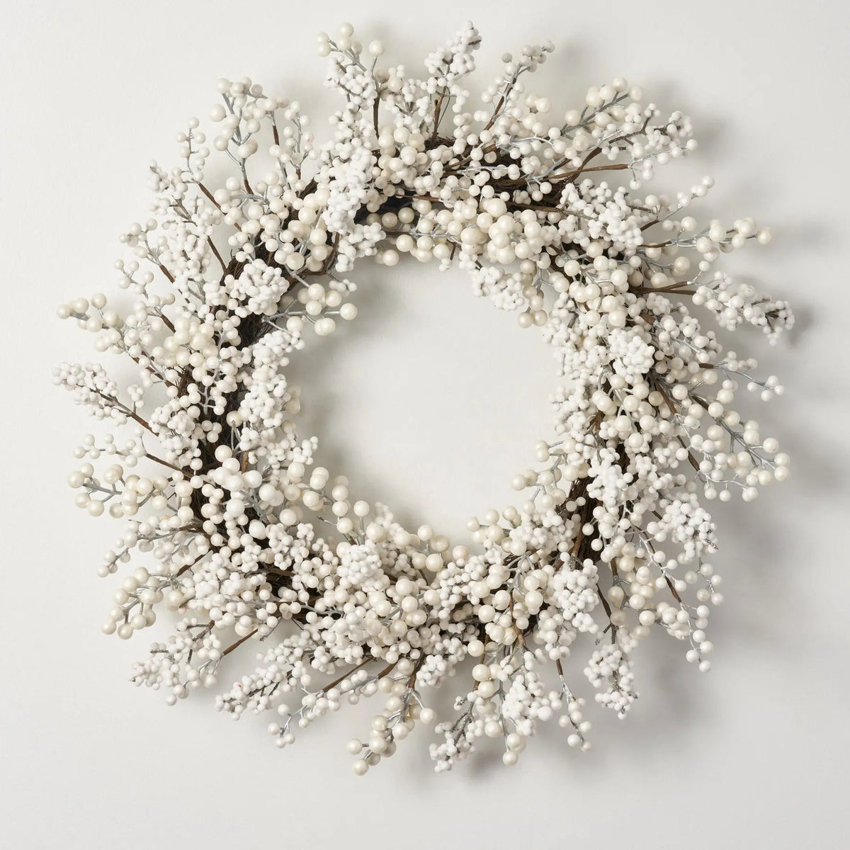 Yulemere Waterproof Winter White Pearl Berry Christmas Wreath detail view 4