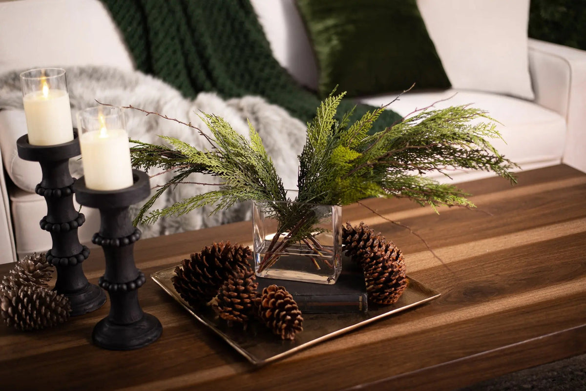 Yulemere Real Touch Cedar Branches Christmas Winter Stem detail view 4