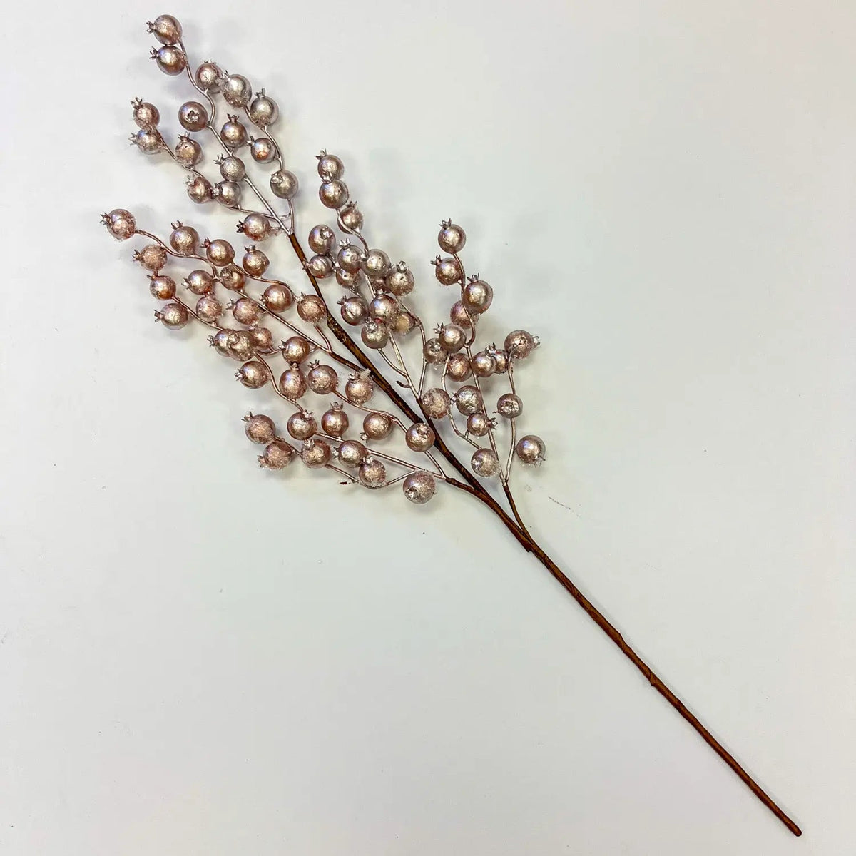 Yulemere Metallic Pearlized Pink Glitter Berry Holiday Stem detail view 2