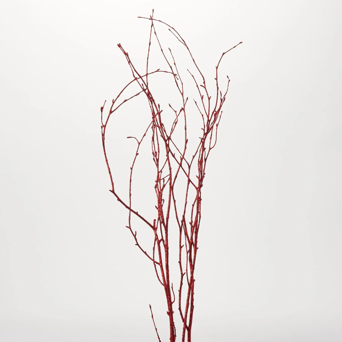 Yulemere Iced Red Glitter Twig Bundle Faux Branch Stem 40 Inch overall view