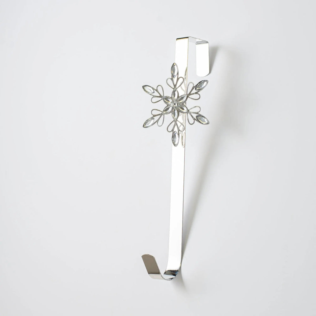 Yulemere Silver Metal and Jewel Snowflake Over Christmas Wreath overall view