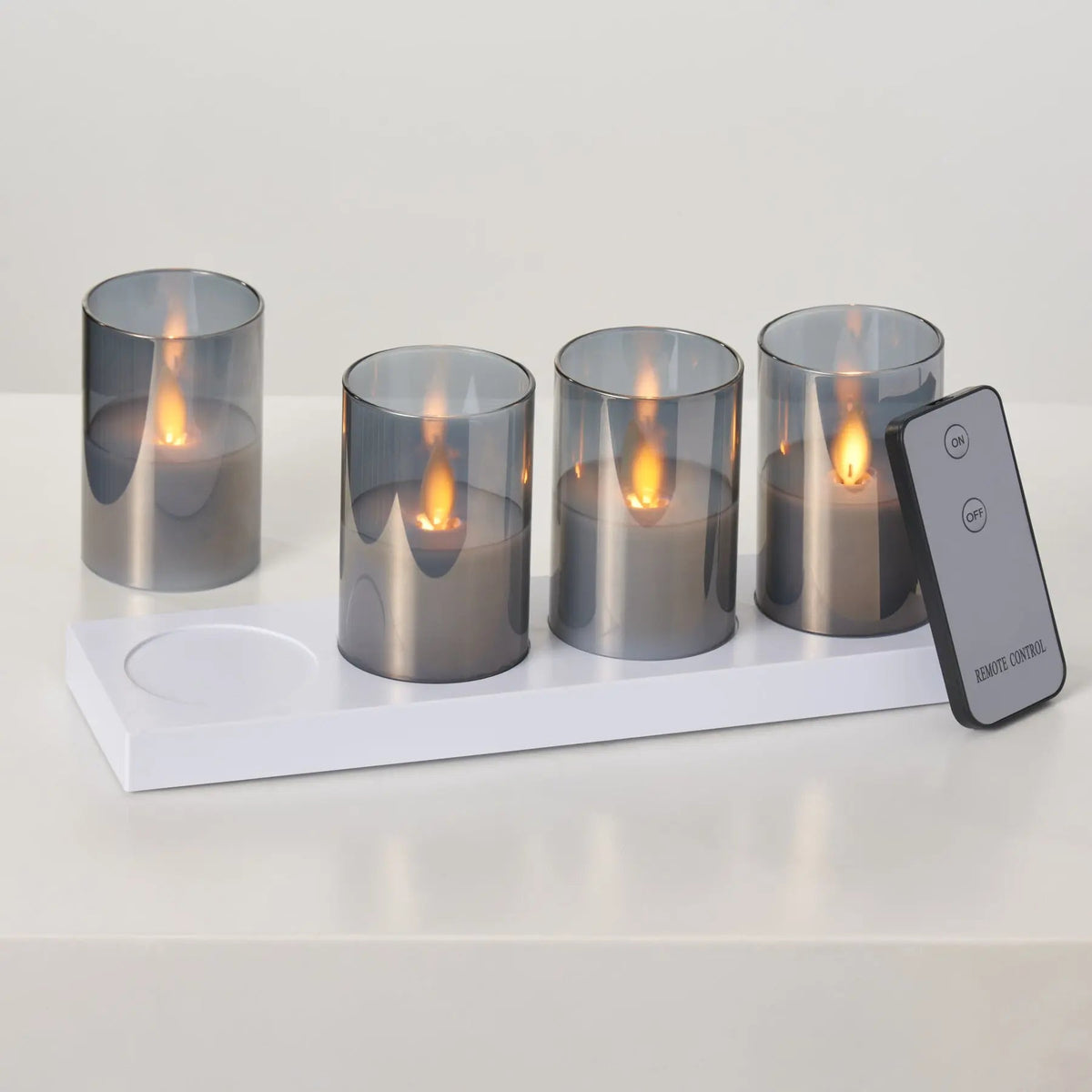 Yulemere Rechargeable Smoke Glass Moving Flameless LED Candle detail view 3