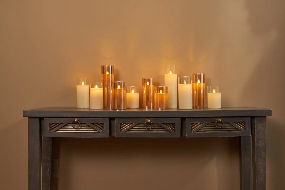 Yulemere Rechargeable Tall Moving Flameless LED Amber Candle detail view 3
