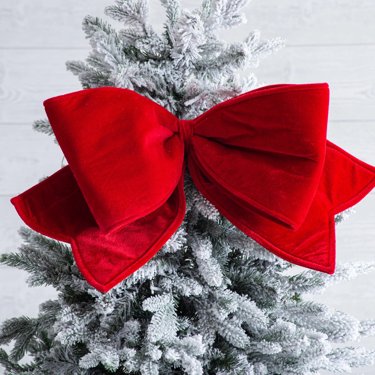 Yulemere Large Lux Red Velvet Wired Double Oversized Holiday Bow detail view 2