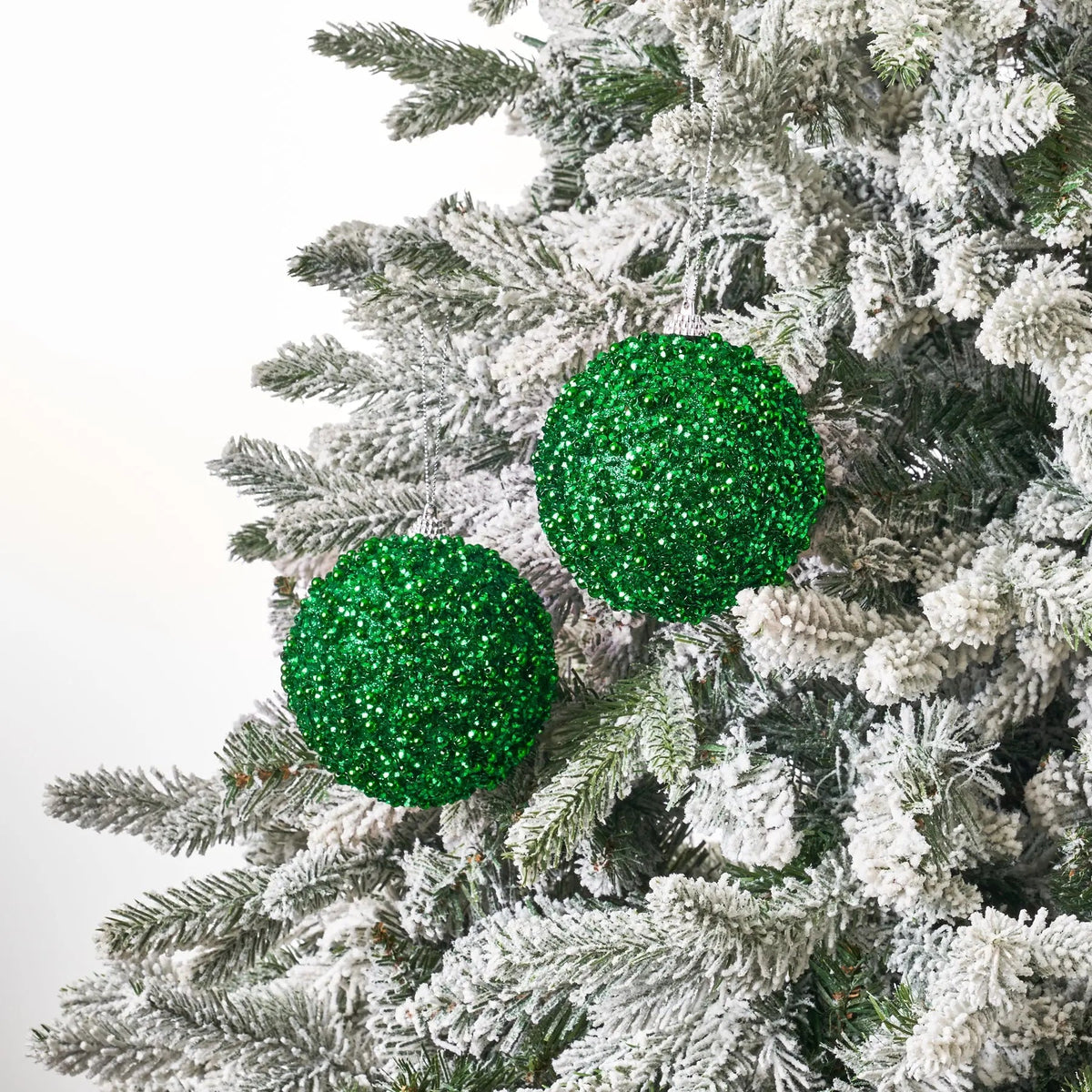 Yulemere Emerald Green Beaded and Sequin Adorned Christmas Ornament overall view