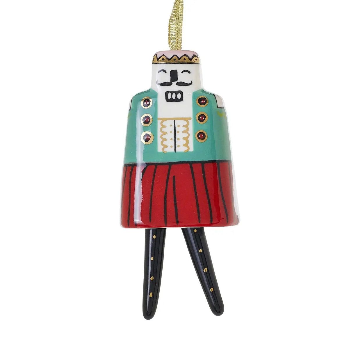 Yulemere Nutcracker Inspired Ceramic Bell Shaped Christmas Ornament detail view 2