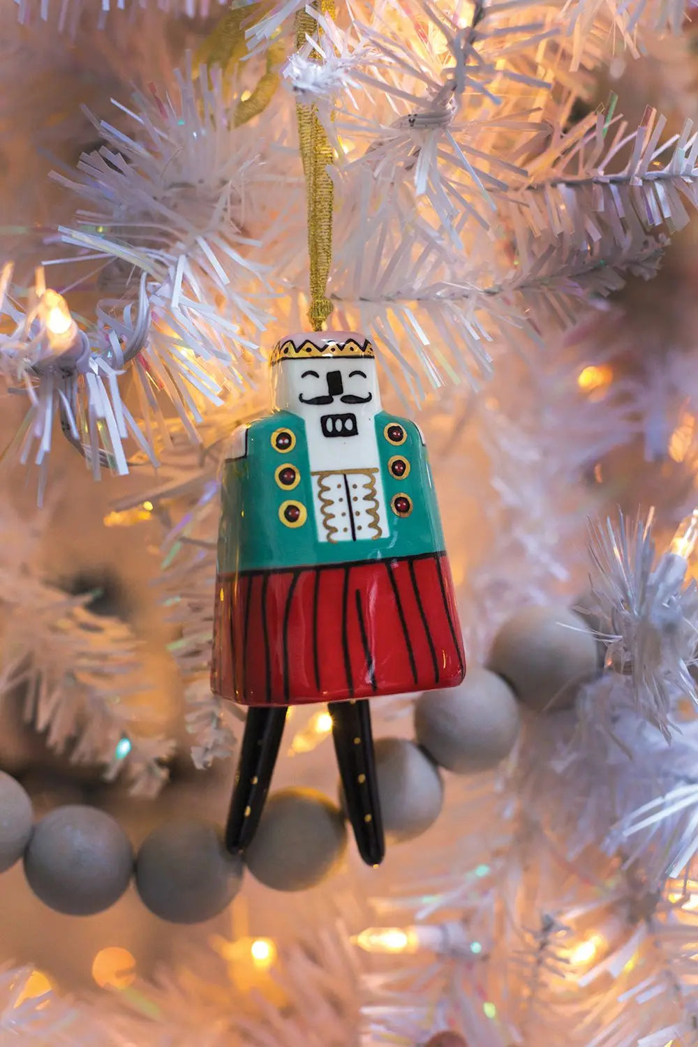 Yulemere Nutcracker Inspired Ceramic Bell Shaped Christmas Ornament overall view