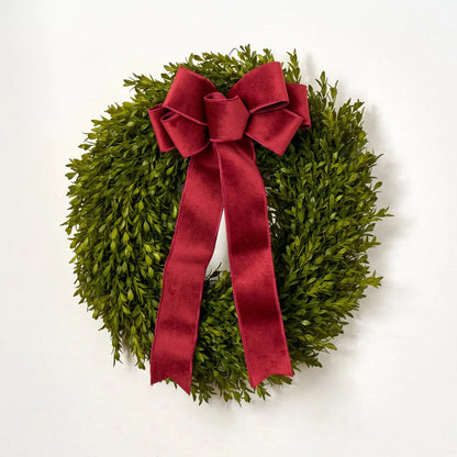 Yulemere Realistic English Boxwood Leaf Christmas Wreath 18 Inch detail view 2