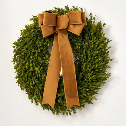 Yulemere Realistic English Boxwood Leaf Christmas Wreath 18 Inch overall view
