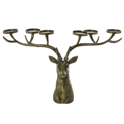 Yulemere Bronzed Metal Deer Candleholder Frankie Candle Holder overall view