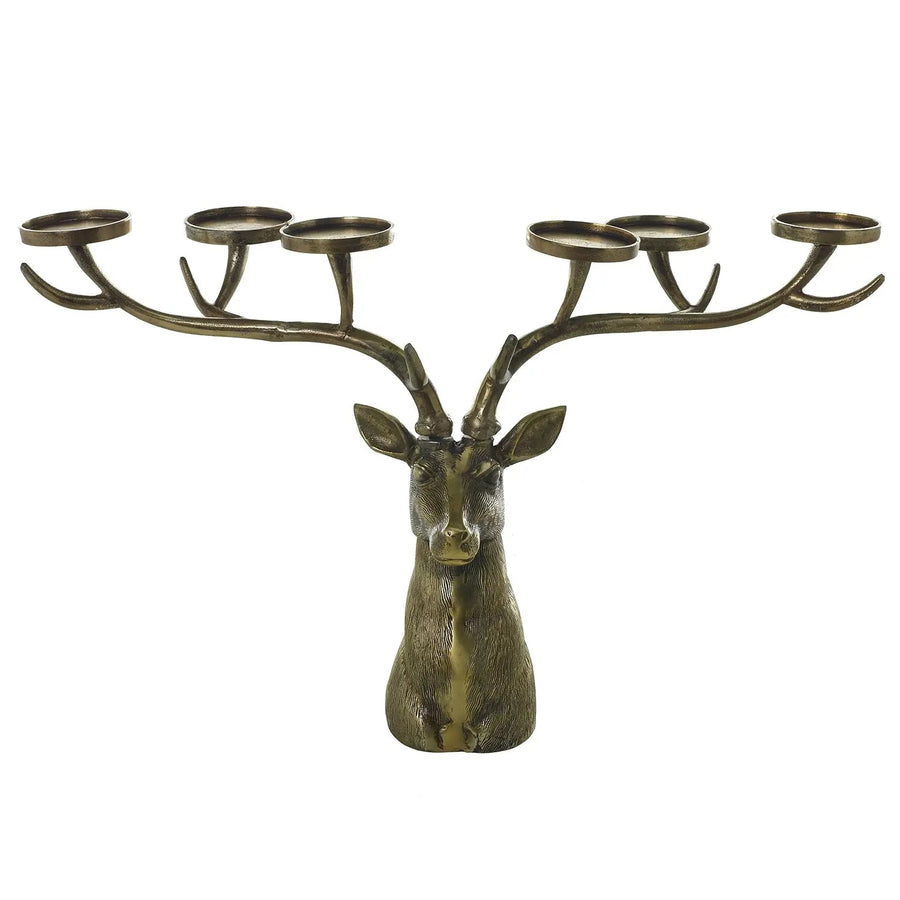 Yulemere Bronzed Metal Deer Candleholder Frankie Candle Holder overall view