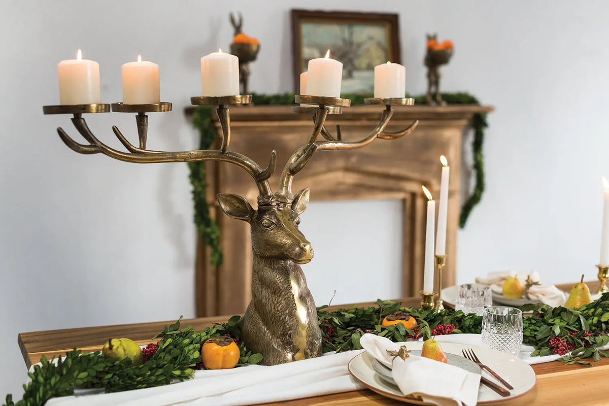 Yulemere Bronzed Metal Deer Candleholder Frankie Candle Holder detail view 2
