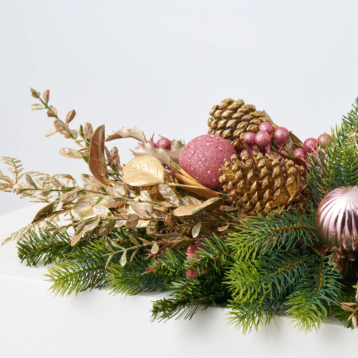 Yulemere Mixed Pine and Pink Ornament Ball Christmas Ornament detail view 2
