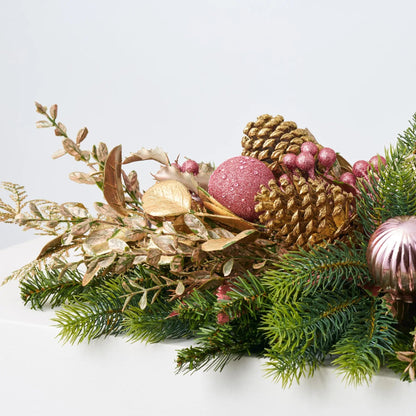 Yulemere Mixed Pine and Pink Ornament Ball Christmas Ornament detail view 2