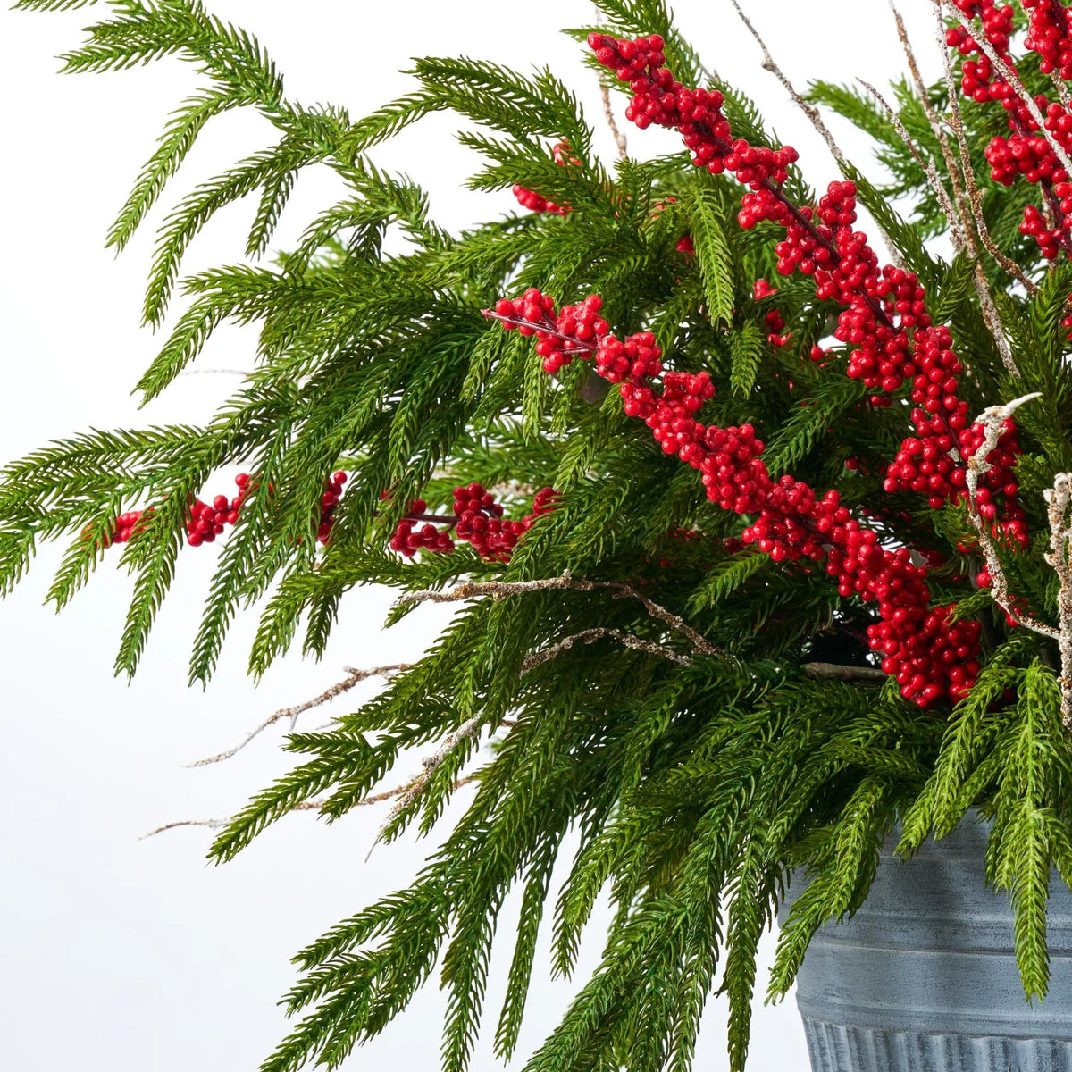 Yulemere Snowy Twig Branch Red Berry Norfolk Greenery detail view 2