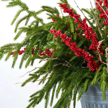 Yulemere Snowy Twig Branch Red Berry Norfolk Greenery detail view 2
