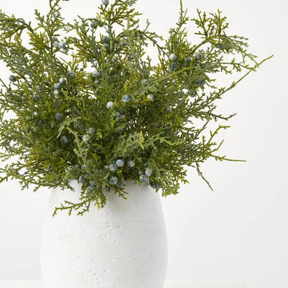 Yulemere Lifelike Juniper Berry Small Faux Topiary Bush overall view
