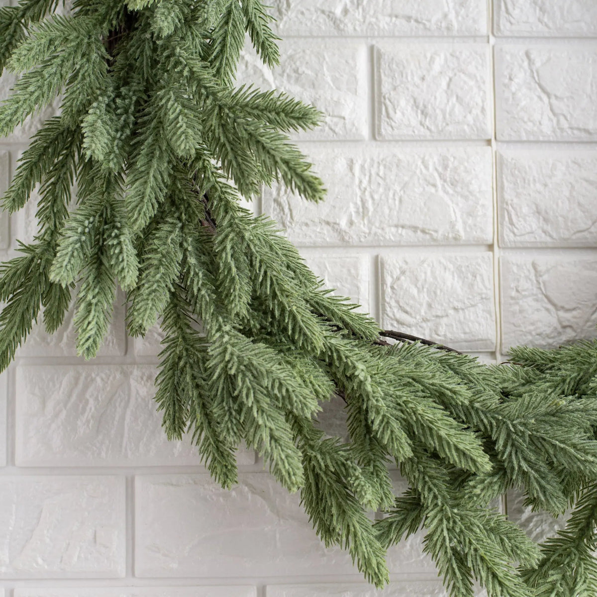 Yulemere Down Swept Winter Evergreen Douglass Fir Tree Christmas Wreath overall view