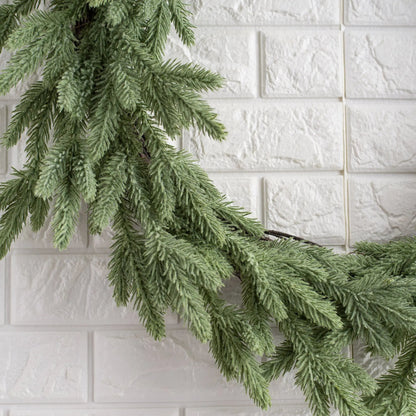 Yulemere Down Swept Winter Evergreen Douglass Fir Tree Christmas Wreath overall view