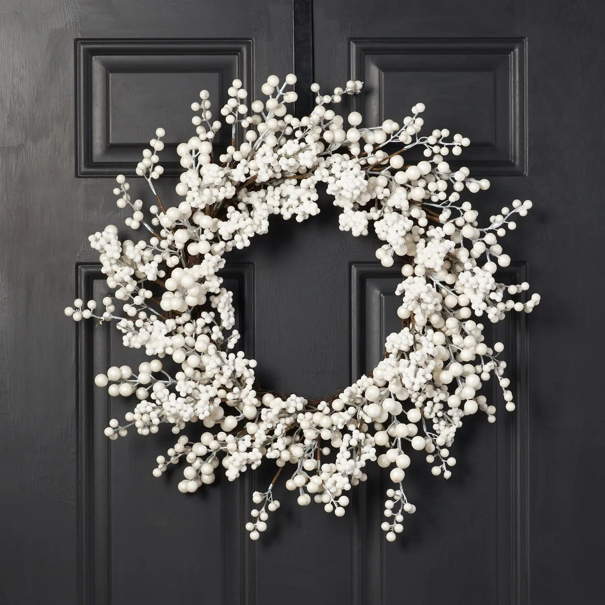 Yulemere Waterproof Winter White Pearl Berry Christmas Wreath detail view 2