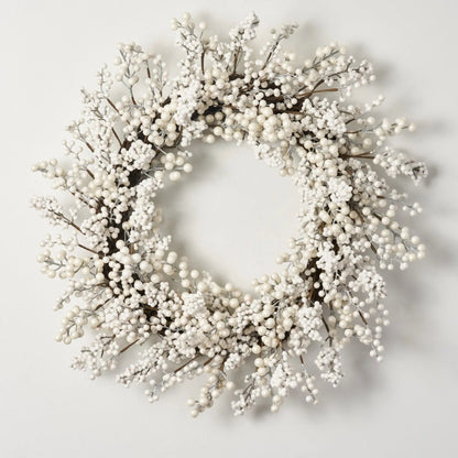 Yulemere Waterproof Winter White Pearl Berry Christmas Wreath detail view 4
