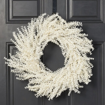 Yulemere Frosted Shimmer Cream Baby S Breath Christmas Wreath detail view 2