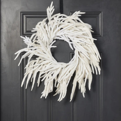 Yulemere Real Touch White Norfolk Christmas Wreath overall view