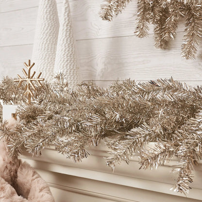 Yulemere Silver and Gold Metallic Soft Touch Tinsel Wreath detail view 5