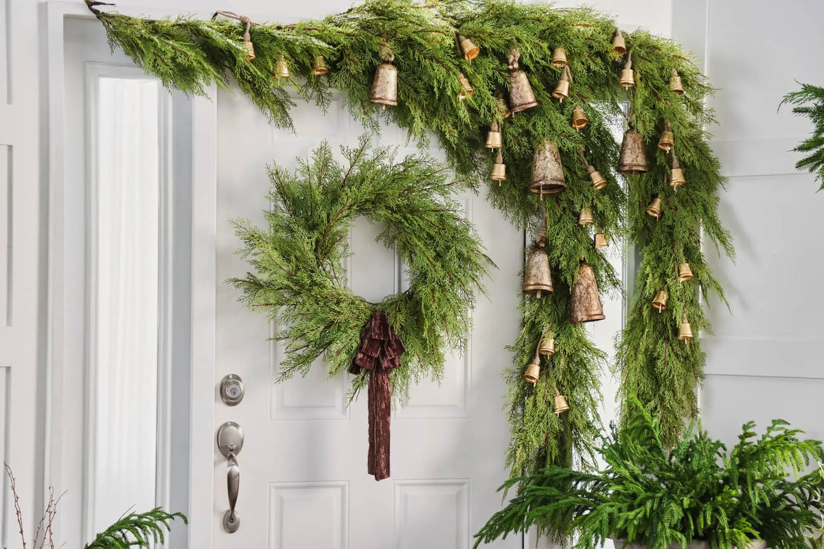 Yulemere Real Touch Cedar Front Door Christmas Wreath 26 Inch detail view 4