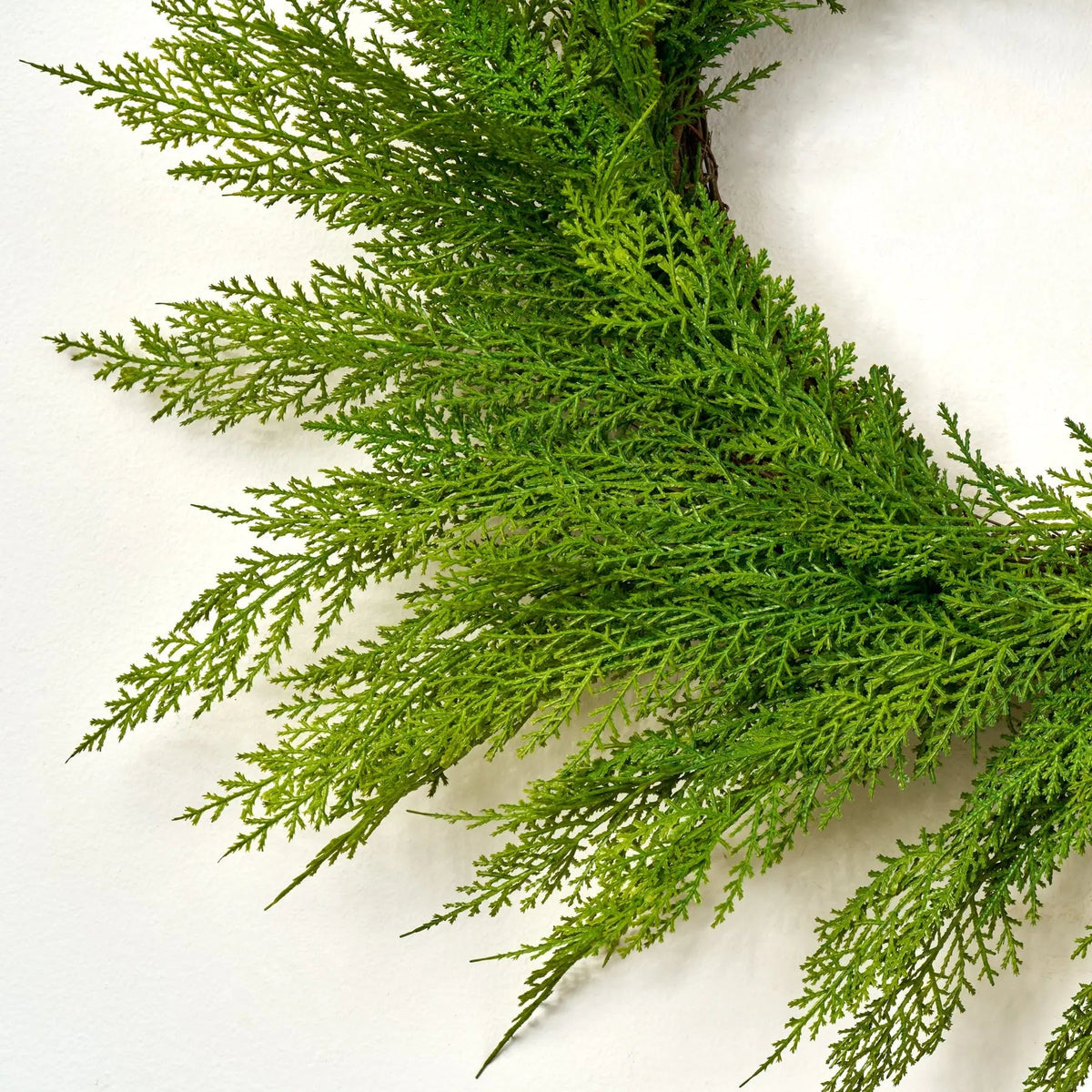 Yulemere Soft Touch Cedar Winter Greenery Christmas Wreath 24 Inch detail view 2