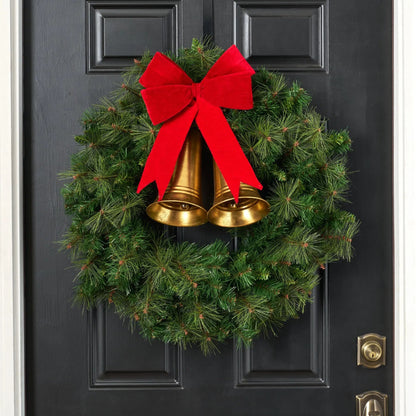 Yulemere Carol of the Bells Oversized Gold Carillon Christmas Wreath detail view 3