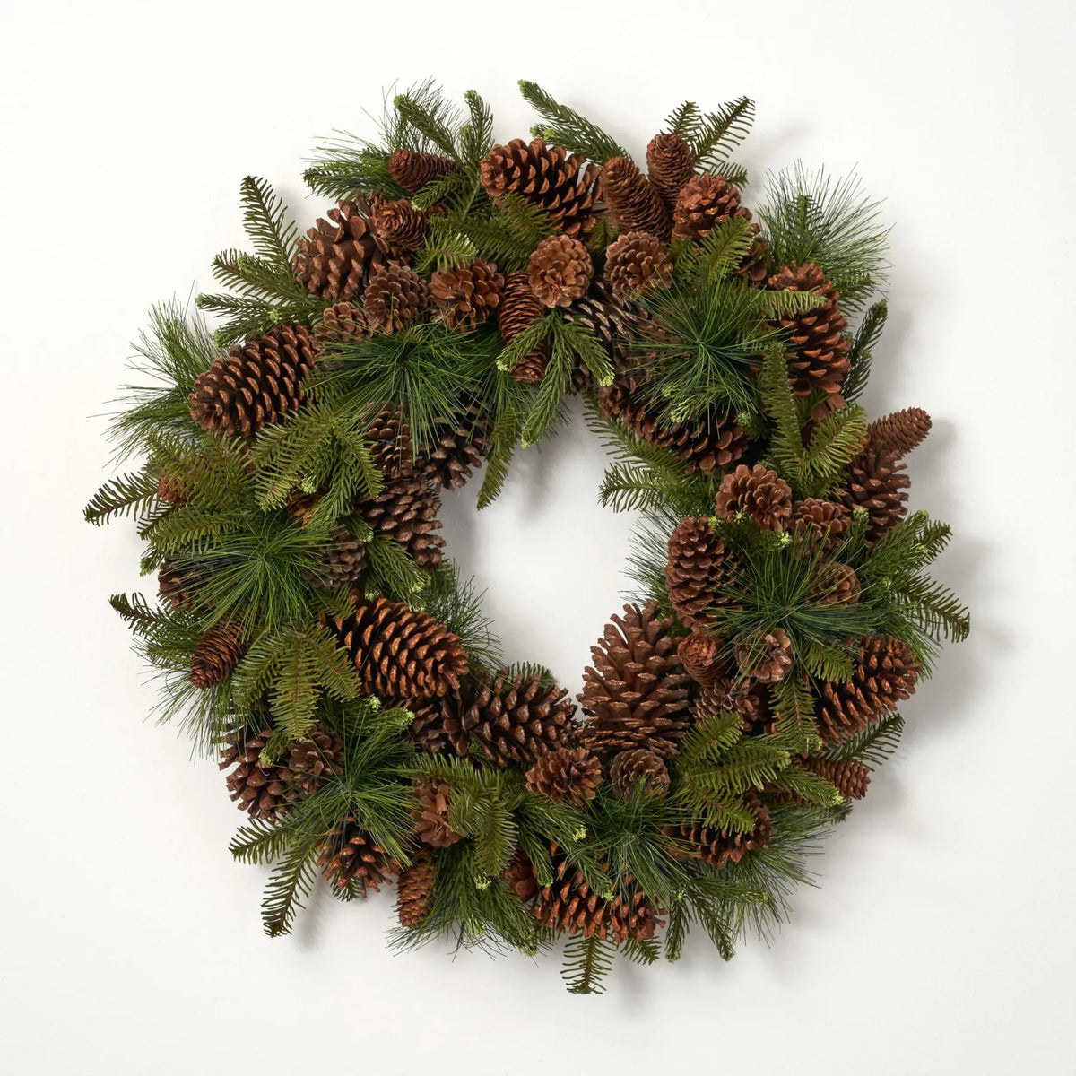 Yulemere Classic Mixed Pine with Pinecones Christmas Wreath overall view