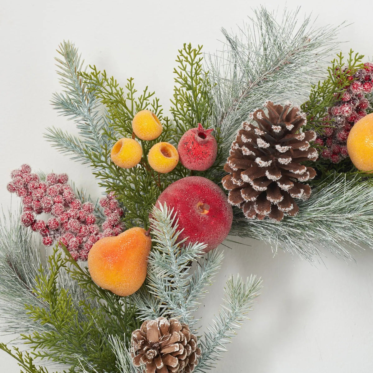 Yulemere Sugared Apple Pears Crated Christmas Wreath detail view 3
