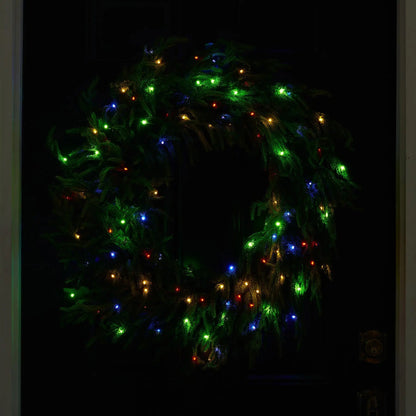 Yulemere Dual Pre Lit Multicolored Christmas Wreath detail view 9