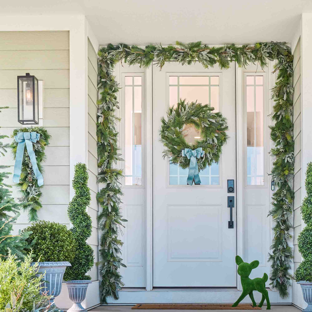 Yulemere Seeded Eucalyptus and Christmas Pine Winter Wreath overall view