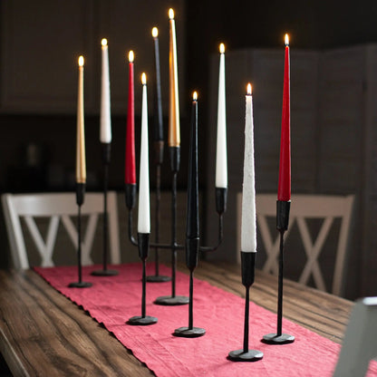 Yulemere Hand Dipped Red Skinny Taper Wax Candle detail view 2
