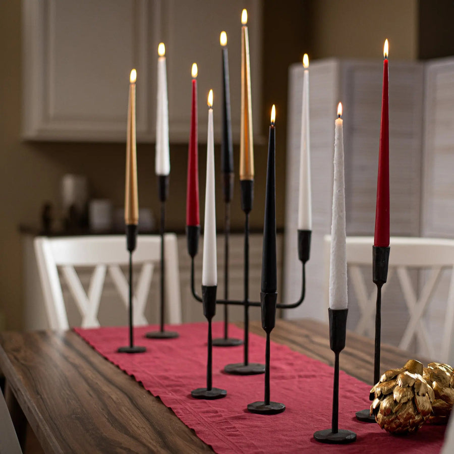 Yulemere Hand Dipped Skinny Taper Luxury Wax Candle White overall view