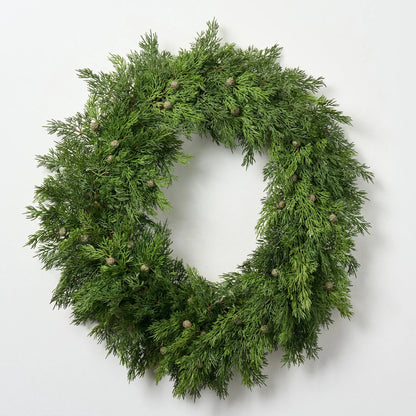 Yulemere Real Touch Seeding Juniper Berry Large Front Door Wreath detail view 3