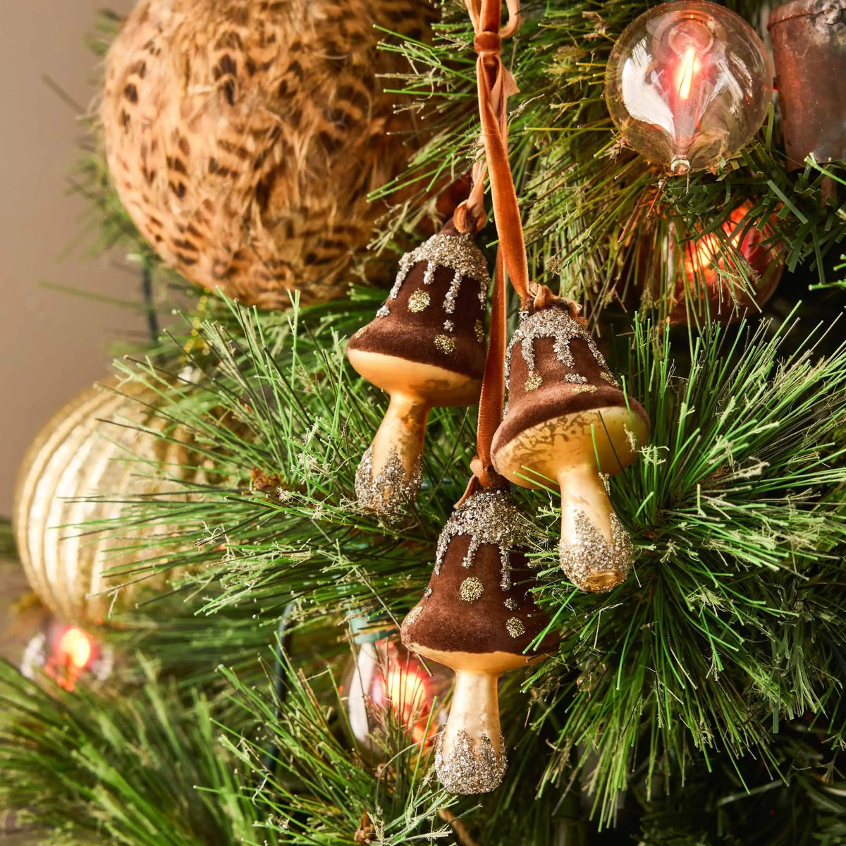 Yulemere Orange Flickering Flame Clear Retro Bulb Christmas Garland overall view