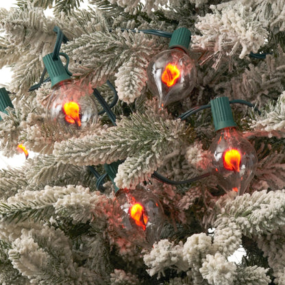 Yulemere Orange Flickering Flame Clear Retro Bulb Christmas Garland detail view 6