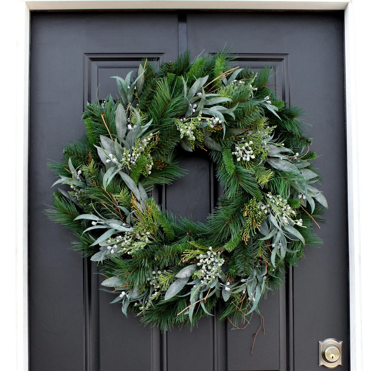 Yulemere Seeded Eucalyptus and Christmas Pine Winter Wreath detail view 7