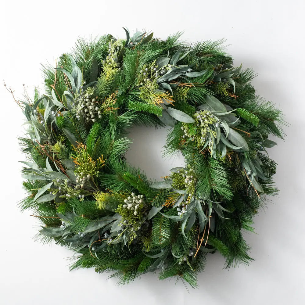 Yulemere Seeded Eucalyptus and Christmas Pine Winter Wreath detail view 3