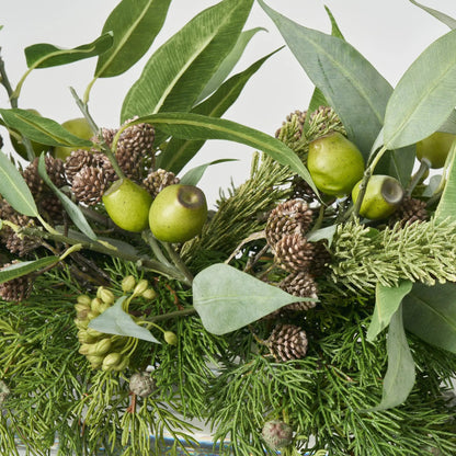 Yulemere Lifelike Cedar Seed Pod Eucalyptus Holiday Centerpiece overall view
