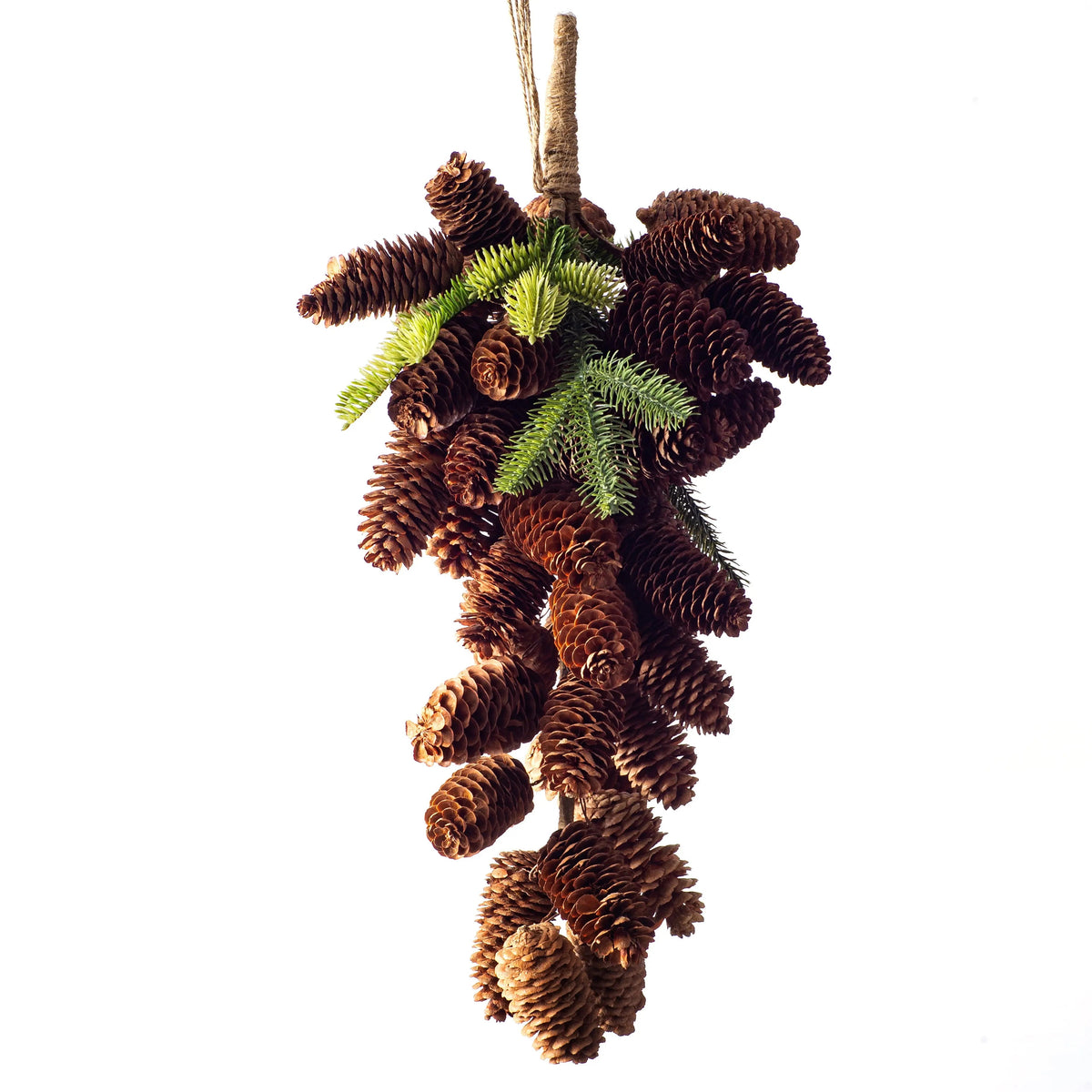 Yulemere Rustic Natural Pinecone and Faux Pine Winter Christmas Swag overall view