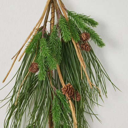 Yulemere Mixed Scotch and Island Pine Teardrop Swag detail view 2