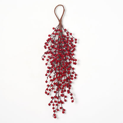 Yulemere Deluxe Waterproof Red Berry Winter Teardrop Swag detail view 3