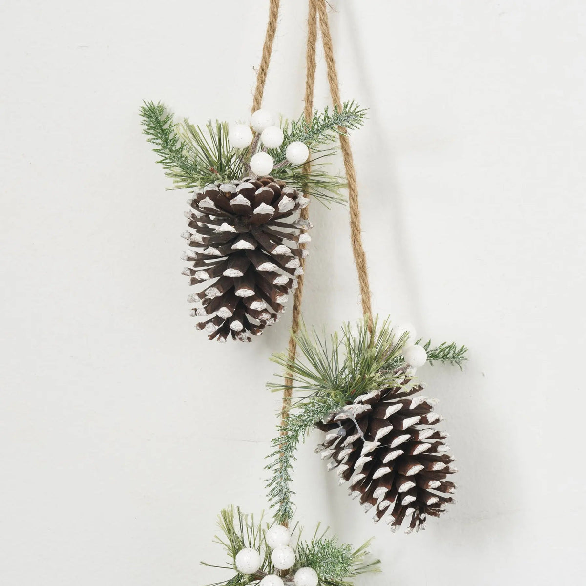 Yulemere Hanging Frosted Pinecone Christmas Decor Swag detail view 3