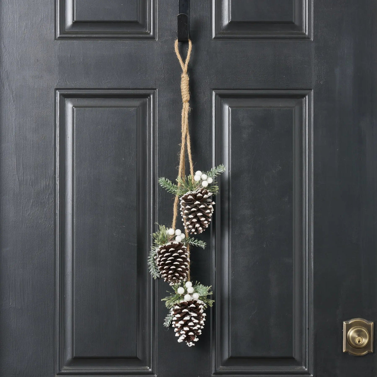 Yulemere Hanging Frosted Pinecone Christmas Decor Swag overall view