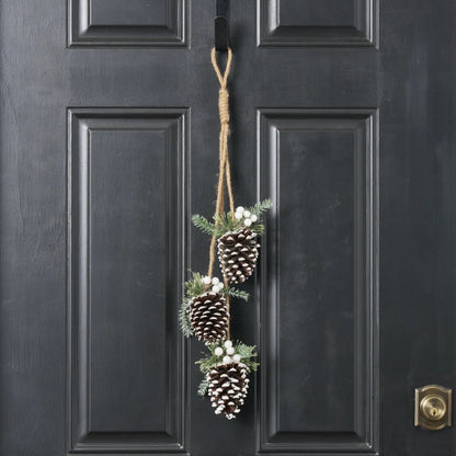 Yulemere Hanging Frosted Pinecone Christmas Decor Swag overall view